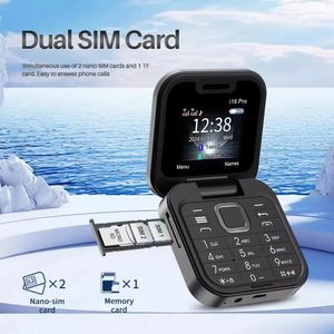 Meiyu Brand New Cell Phones i16 Pro Mini Fold Telefone celular 2G GSM Dual SIM Cartão Vídeo Discando Vídeo Player Magic Voice 3,5mm FM Mini Flip Phone