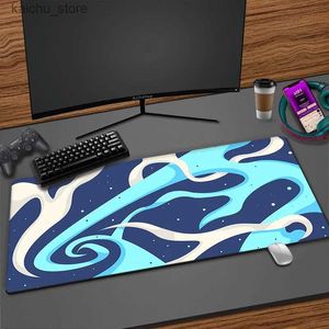 Mouse Pads Bilek Rests Mavi Art Mat Mousepad Gamer Office Mat Mouse Pad XXL Oyun Odası Aksesuarları Masası Mat Sanat Klavye Paspasları 900x400 Mausepad Şirketi Y240419