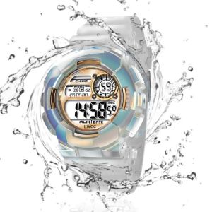 Kadınlar için LED Dijital İzleme Su Geçirmez Nedensel Spor Saatleri Bayanlar Şeffaf İzle Kadınların Kol saati Reloj Mujer