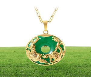 14 тыс. Золотое ожерелье Изумрудные подвески для женского роскоши Колганте де 925 Mujer Green Jade Emerald Pendant Topaz Gemstone Ожерелья Cx26748401