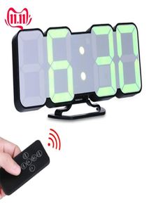 Controle remoto criativo 3D LED Digital Relógio Controle de voz Electronic Table Wall Watches Nixie Clock Kitchen Horloge Mural Y28852240