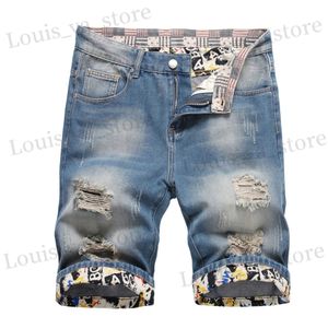 Мужские шорты Summer Vintage Blue Mens Короткие джинсы разорванные отверстия в джинсовых штанах джинсы с джинсовыми штанами