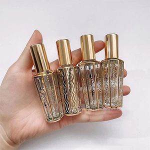 Depolama Şişeleri Parfüm Şişesi 1pc 15ml Şeffaf Cam Sprey Altın Gümüş Boş Kozmetik Örnek Konteyner Zarif Ultra Mist Spreyer