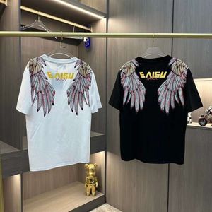 2023 Yeni Angel Wings T-Shirt, Modaya uygun erkek internet ünlü, aynı manevi ve sosyal çocuk, şanslı tanrı kanatlar kısa kollu tişört 304843