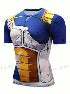 Erkek Tişörtler Erkek ve Kadın Evrensel Yüksek Elastikiyet Animasyonlu Sıkı Kısa Kollu T-Shirt Rol Yapma T240419