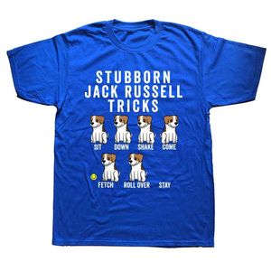 Erkek Tişörtler İnatçı Jack Russell Meme Hile Köpek T-Shirt Grafik Pamuk Sokak Giyim Kısa Kollu Doğum Günü Hediyesi Yaz T-Shirt J240419