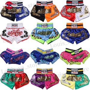 Erkek Şort Muay Thai Şort Özel Erkek Kadın Kickbox Trunks Tnagers Çocuklar MMA boks pantolon ucuz sanda üniforma dövüşü Yetişkinler T240419