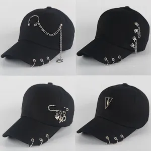 Top kapaklar moda pamuk beyzbol şapkası yaratıcı piercing ring hip hop punk yetişkin gündelik katı ayarlanabilir unisex snapback şapkalar gorra