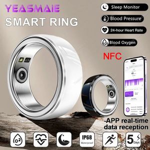 NFC Smart Ring Men Mulheres Freqüência cardíaca Oxigênio Sono Sono Monitor de Saúde Atividade Esporte Rastreador de Fitness Rings Smart Rings Para Android iOS 240408