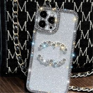 Роскошный верхний прозрачный прозрачный TPU телефона Дизайнерский рисунок для iPhone 15 Pro Max 14plus 14 13 12 11 XR Fashion Bling Sparkling Awnestone Diamond Designs Case