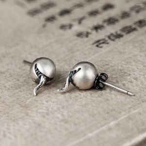 Gestüt Ohrringe Zavorohin Vintage Real Antique 925 Sterling Silber Studs Frauen Frauen Punk Zombie Party Geschenk Schmuck Schmuck