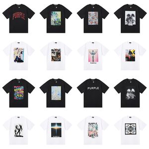 Tees Mor Tshirts Yaz Moda Erkekleri Kadın Tasarımcıları Tişörtler Kol Üstleri Mektup Pamuk Kısa Kollu Yüksek Kaliteli Polos Giysileri