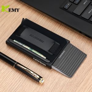 Bolsas RFID Business Credit Cartter Homem Men Multifunction Aluminium Lelloy Cards Cards Caso Mini Carteira Slim Coin Burse