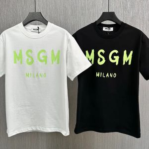 Mens T Shirt Tasarımcısı Yaz Msgm T gömlekleri üst yazı kısa kollu c1 msgm kadınlar zar baskılı tişörtler yuvarlak boynuz kazak çiftleri tee pamuk sokak