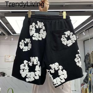 Erkek Trailtsuits 2024 Amerikan Pantolonları Baskı Trendi Kadınlar Günlük Korse Sweetpants Street Giyim Kadın Kazak Pantolon Şort Takım Tişört