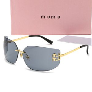 MUI Womens Designer Sonnenbrille für Frauen ovaler Sonne Mirror Blank grauer Rahmen Retro kleine runde Sonnenbrille Neue Produktverschreibung Brille mit Kasten