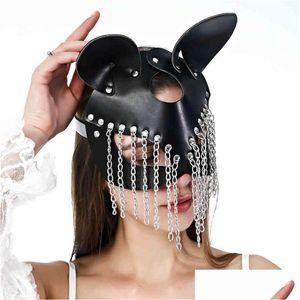 Tasarımcı Maskeleri Uyee Seksi Tavşan Cadılar Bayramı S Kedi Kulak Kadın Kız Siyah Deri Masquerade Karnaval Partisi Cosplay Mask Damla Teslimat Hom Dhflr