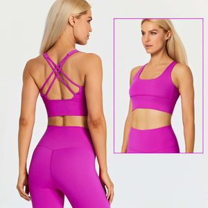 Fırçalanmış Hizalama Çıplak Lu Loli Abs Hisset Yoga Set Aktif Giyim Kadın Kıyafet 2 Parça Yüksek Bel Tayt Tozluk Yastıklı Spor Sütun Fiess Giyim Lemo
