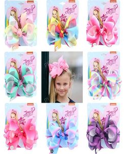 Градиент моды Jojo Siwa Hair Clips Girls Rainbow Bowknot Designer Barrettes Bab BB Clip Детские аксессуары для волос.