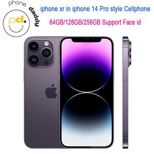 DIY iPhone Orijinal Kilitli iPhone XR İPhone 14 Pro Cep Cep Telefonuna 14 Pro Kamera Görünümü 3GB RAM 64GB 128GB 256GB ROM MobilePhone Destek Yüz Kimliği