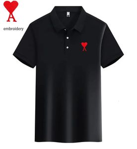 Вышивка продает сплошной бренд-бренд-рубашка лето удобная и дышащая футболка с коротким рукавом поло Slim Fit Polo 240419