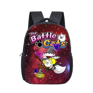 Borse da 12 pollici di gioco The Battle Cats School Borse Kindergarten School Backpack Fashion Toddler Boy Girl BookBags Baglie Mochila Mochila
