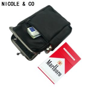 Cüzdanlar Nicole Co kadınlar gerçek deri sigara çantaları koyun derisi jeton cüzdanlar moda metal çerçeve orijinal erkekler para değiştiren anahtar cüzdanlar