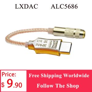 Dönüştürücü ALC5686 USB Tip C ila 3.5mm DAC Kulaklık Amplife Kulaklık AMP Dijital Decoder Aux Audio Cable HiFi Adaptör Dönüştürücü Android