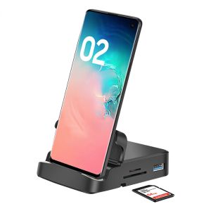 İstasyonlar Docking Station Telefon Stand 8'de 1 Tip C İstasyonu USB C - HDMicompatible Dock Güç Şarj Cihazı Kiti Samsung S9 S10 için