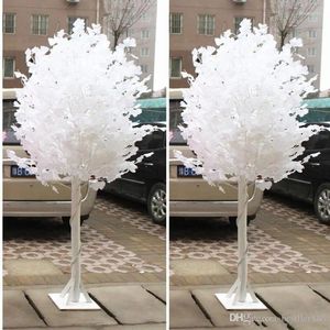 Dekoratif Çiçekler 1.5m 5 Feet Yükseklik Beyaz Yapay Ginkgo Biloba Yaprak Maidenhair Ağaçları Roman Sütunları Yol Düğün Merkezi için Alınan Yolu Açık