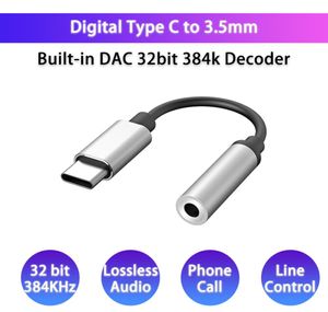 USB Type C DAC в 35 -миллиметровый адаптер наушников цифровой аудио -преобразователь Hifi декод для Samsung Huawei Xiaomi ALC40501481810