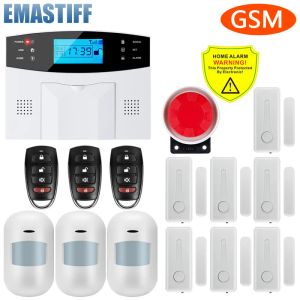 Kontrol GSM Alarm Sistemi Hırsızlık Karşıtı Alarm Akıllı Ev Hırsız Alarm Kişisel LCD Ekran Hareket Dedektörü Duman Kapı Sensörü
