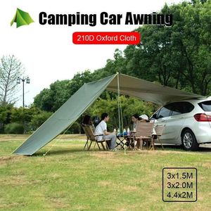 Çadırlar ve Barınaklar Güneş Koruyucu PU2000 Su Geçirmez Anti-UV Güneşlik Tenda 3x3m Açık Araba Kuyruk Yan Çadır Kanopisi Kamp Tent Palasolleri