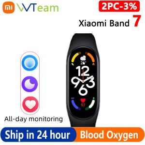 Fenerler Xiaomi Mi Akıllı Band 7 Bilezik 6 Renk AMOLED SCREAD MIBAND 7 Kan Oksijen Fiess Traker Bluetooth Su geçirmez Akıllı Bant