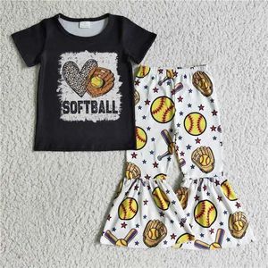 Giyim setleri moda kız kızlar voleybol beyzbol kısa kollu pantolon takım elbise toptan butik çocuk kıyafeti rts çocuk kıyafetleri
