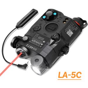 Scopes Airsoft La5c PEQ 15 pil kutusu ayarlanabilir kırmızı nokta lazer+ el feneri+ ir gece görüşü ışık peq 20mm av tabancası ışığı
