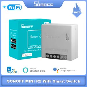 Kontrol ITead Sonoff Mini R2 WiFi Akıllı Anahtar İki Yolu DIY Anahtar Modülü Ewelink Uygulaması Uzaktan Kumanda Kesinti Çalışması Alexa Google Home