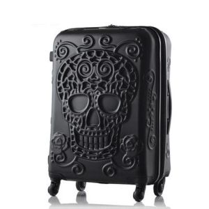 Bagaj 19,24,28 inç Kafatası Bagaj Ünlü Marka Seyahat Baviki Orijinal 3D Gaga Seyahat Bagajı Serin Kafatası Bagaj Bavul