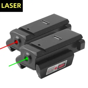 Kapsamlar Taktik Yeşil/Kırmızı 532Nm 20mm Picatinny için Lazer Dot Görme/Tabanca/Tüfek/Tüfek/Tüfek Avı Şarj Edilebilir