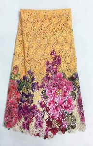 5 YPC New Moda Khaki Bordery Milk Silk Lace Fabric e Impressões Padrão de flor colorido Laca de seda francesa para roupas RM114426142