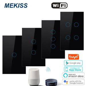 Управление Wi -Fi Smart Touch Switch Switch Switch Connection Connection App Wireless Remote Alexa Google Control AC110V 220V.