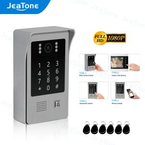 Lens jeatone 1080p FHD Video Door Phone RFID Card Card Passwer Passwer Клавиатура открытая панель вызова