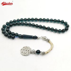 Tasbih Koyu Yeşil Reçine Müslüman Dua Boncukları Arap Moda Aksesuarları Türk Mücevher Misbaha Arap Bilezikler 240408