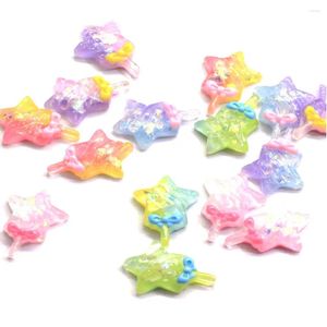 Dekoratif Çiçekler 50/100/ PCS Toptan Sevimli Renk Güzel Reçine Yıldız Şeker Lollipop Düz Arka Çıkartma Boncukları Telefon Vaka Aksesuarları