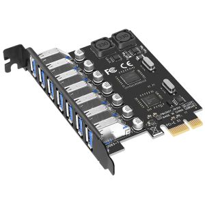 Hubs USB 3.0 PCIe Expansion Card Adapter 7 Ports USB 3.0 Hub -Adapter externer Controller PCIe Extender PCI Express -Karte für Desktop