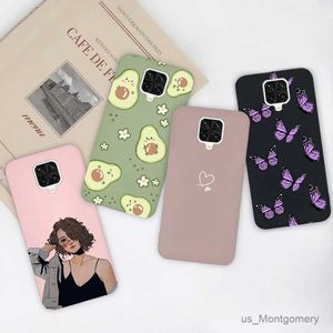 Случай с сотовым телефоном для примечания 9 Pro Max Chace Case Matte Mite Girl Avocado Soft Silicone Cover для Note 9 Pro Max 9s Bumper