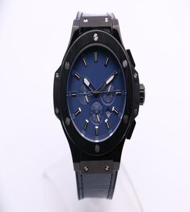 Роскошный мастер -дизайн AAA MEN039S Автоматические механические часы Большой серебряный белый циферблат из нержавеющей стали Черный резиновый ремешок Bang Blue 1634664