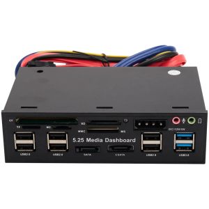 Читатели 5,25 дюйма USB 3.0 передняя панель PC USB 3.0/2.0 Hub ESATA SATA Audio Multi Multi Reader для компьютерного корпуса Оптические приводы.