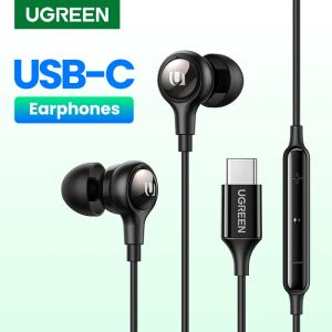 Kulaklık Ugreen USB Tip C Tip Kulaklıklar Kablolu Kulaklıklar Mikrofon Kulaklıklar Hifi Stereo İPhone 15 Pro Samsung Galaxy S21 Google Pixel 5