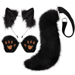 Parti Malzemeleri 3 PC/Set Cadılar Bayramı Kulakları Tail Set Sevimli Pençeler Eldivenleri Cosplay Anime Rol Oyun El yapımı Peluş Props Prom Giyim